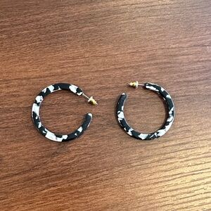 Black and White Hoop Earrings